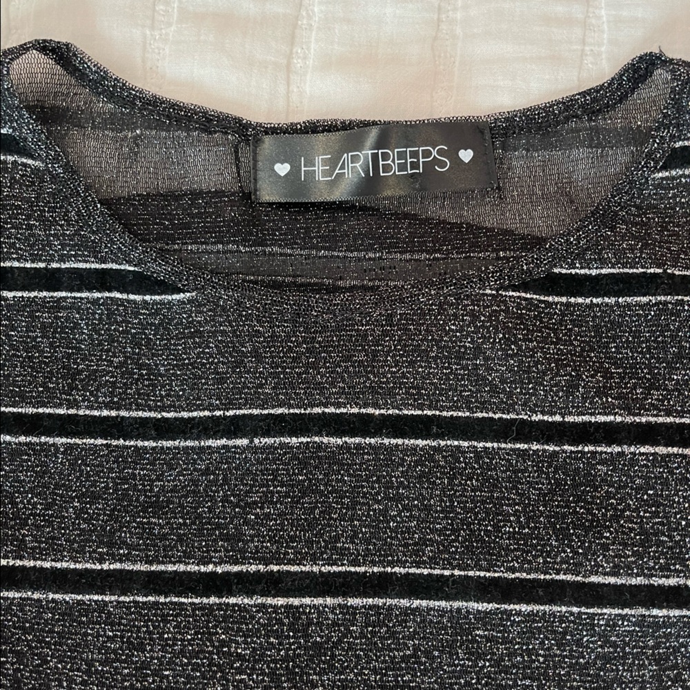 Heartbeeps party long sleeve mesh top
